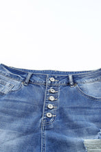 Load image into Gallery viewer, Quintuplicate Button Fly High Rise Plus Denim Shorts
