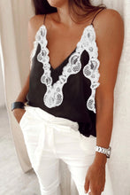Load image into Gallery viewer, Lace Splicing Spaghetti Straps Vest

