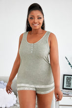 Load image into Gallery viewer, Scoop Neck Cami Shorts Plus Size PJ Set
