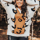 Orange Leopard Print Colorblock Drop Shoulder Plus Size Sweater