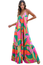 Load image into Gallery viewer, Multicolor Boho Geometric Print Sleeveless Maxi Dress
