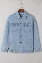 Load image into Gallery viewer, Acid Wash Flap Pocket Boyfriend Shacket
