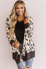 Load image into Gallery viewer, Print Hooded Open Front Cardigan
