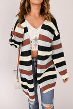 Load image into Gallery viewer, Striped Color Block Hollowed Knit Cardigan
