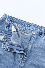 Load image into Gallery viewer, High Rise Crossover Waist Denim Shorts
