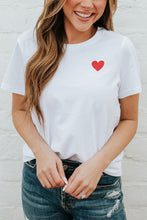 Load image into Gallery viewer, Valentines Heart Pattern Embroidery T Shirt
