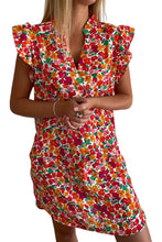 Load image into Gallery viewer, Ruffle Sleeve V-Neck Floral Dress
