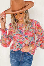 Load image into Gallery viewer, Multicolor Puff Sleeve Floral Blouse
