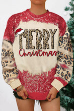 Load image into Gallery viewer, MERRY Christmas Leopard Color Block Sweatshirt
