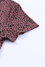 Load image into Gallery viewer, Cheetah Print O-neck Short Sleeve T Shirt
