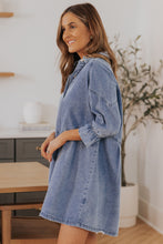 Load image into Gallery viewer, Buttoned Long Sleeve Denim Mini Dress
