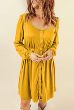 Load image into Gallery viewer, Button Up High Waist Long Sleeve Dress
