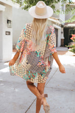 Load image into Gallery viewer, Multicolor Floral Open Sheer Shimmer Kimono
