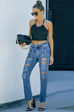 Load image into Gallery viewer, Buttoned Pockets Distressed Jeans
