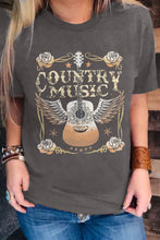 Load image into Gallery viewer, COUNTRY MUSIC Guitar Graphic Print Short Sleeve T Shirt
