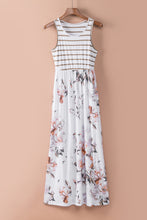 Load image into Gallery viewer, Striped Floral Print Sleeveless Maxi Dress with Pocket
