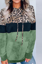 Load image into Gallery viewer, Leopard Tie Dye Colorblock Hoodie
