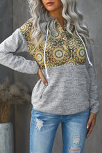 Load image into Gallery viewer, Tribal Print Vintage Drawstring Hoodie
