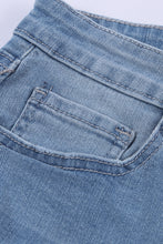 Load image into Gallery viewer, Light Blue Frayed Hem Denim Shorts
