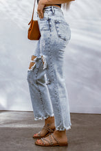 Load image into Gallery viewer, Hollow-out Light Washed Ripped Boyfriend Jeans
