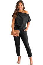 Load image into Gallery viewer, Tie Waist Short Sleeve Tapered Jumpsuit
