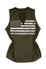 Load image into Gallery viewer, Cutout American Flag Print Tank Top
