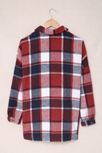 Load image into Gallery viewer, Plaid Print Buttoned Shirt Jacket
