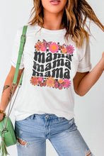 Load image into Gallery viewer, mama Flower Graphic Print Short Sleeve T Shirt
