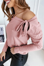 Load image into Gallery viewer, Asymmetric Ribbon Tie Long Sleeve Top
