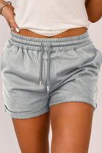 Load image into Gallery viewer, Tie Waist Side Pockets Cuffed Lounge Shorts
