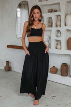 Load image into Gallery viewer, Frill Smocked High Waist Flowy Wide Leg Pants
