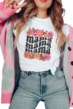 Load image into Gallery viewer, mama Flower Graphic Print Short Sleeve T Shirt
