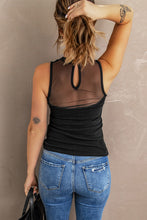Load image into Gallery viewer, Strappy Mesh Splicing Ribbed Tank Top
