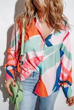 Load image into Gallery viewer, Multicolor Abstract Print Cuffed Sleeve Shirt
