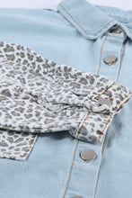 Load image into Gallery viewer, Contrast Leopard Denim Jacket
