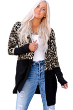 Load image into Gallery viewer, Leopard Print Patchwork Pocket Cardigan
