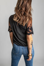 Load image into Gallery viewer, Floral Lace Sleeve Patchwork Top
