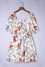 Load image into Gallery viewer, Floral Smocked Flared Plus Size Dress
