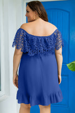 Load image into Gallery viewer, Off-the-shoulder Lace Sleeves Plus size Dress
