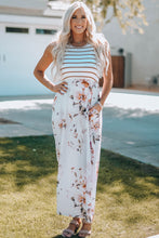 Load image into Gallery viewer, Striped Floral Print Sleeveless Maxi Dress with Pocket
