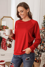 Load image into Gallery viewer, Solid Round Neck Raglan Sleeve Sweatshirt
