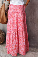 Load image into Gallery viewer, Leopard Print Frilled Drawstring High Waist Maxi Skirt
