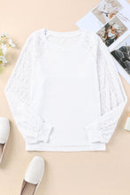 Load image into Gallery viewer, Lace Sleeve Raglan Ribbed Top
