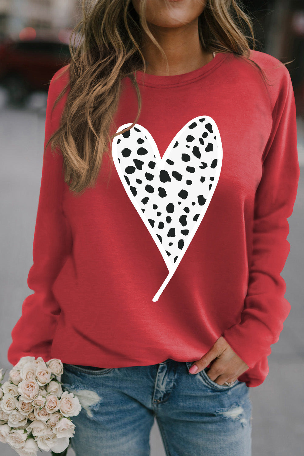 Cheath Heart Graphic Pullover Sweatshirt