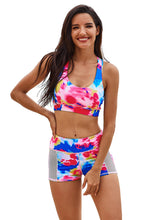 Load image into Gallery viewer, Multicolor Tie-dye Racerback Tank and Shorts Swimwear
