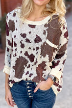 Load image into Gallery viewer, Print Side Slit Knit Sweater
