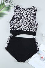 Load image into Gallery viewer, Leopard Patchwork Tie Knot High Waist Bikini Swimsuit
