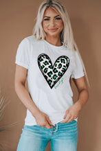 Load image into Gallery viewer, Lucky Leopard Heart Print St Patricks Day T Shirt
