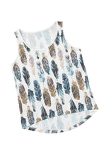 Load image into Gallery viewer, Dark Blue Aztec Feather Tank Top
