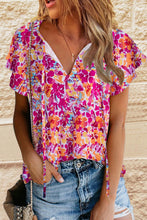 Load image into Gallery viewer, Flutter Sleeves Floral Print Top
